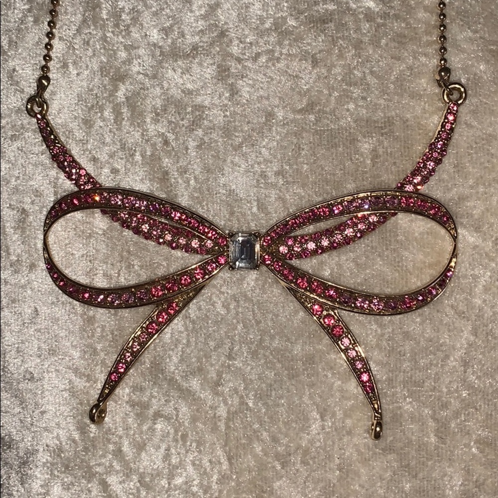 Betsey Johnson Large Pink Bow Necklace